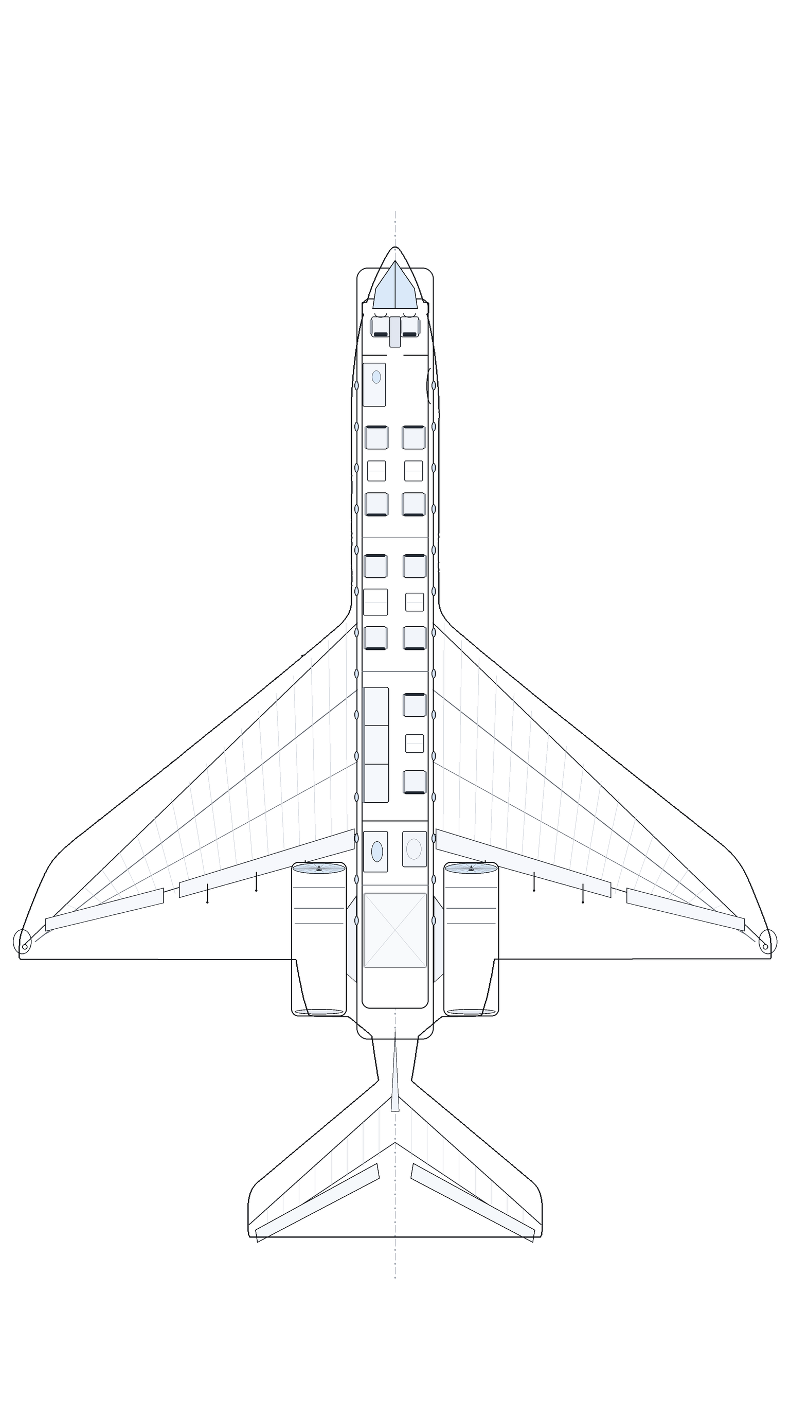 Technical plan view of the aircraft